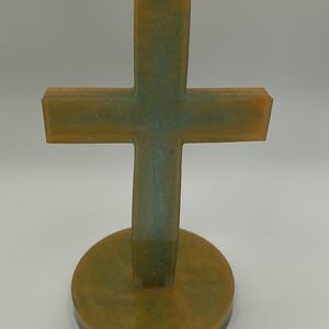 Rustic Metal Cross Sculpture